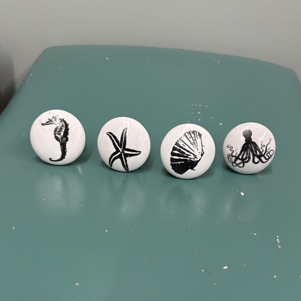Set of Nautical Themed Ceramic Knobs